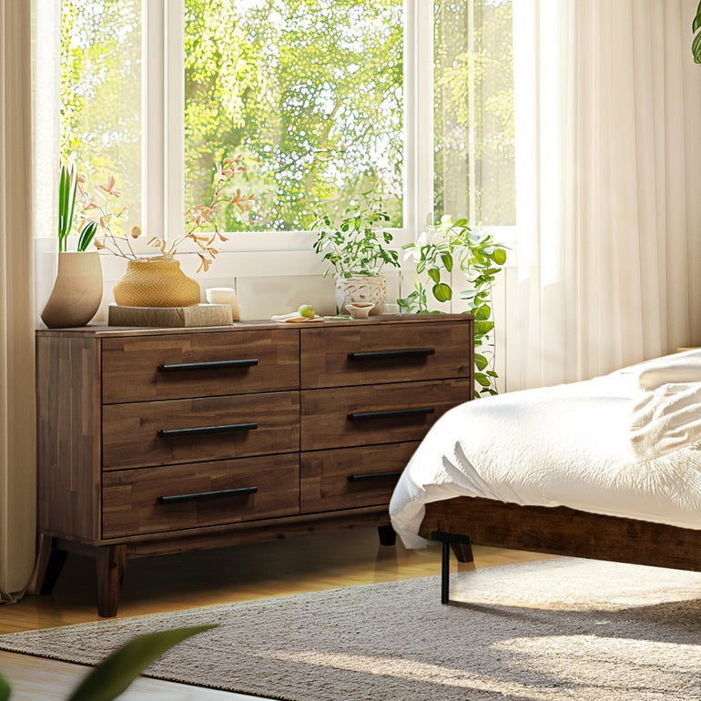 Acacia Legacy Solid Wood Dresser in Caramel or Walnut