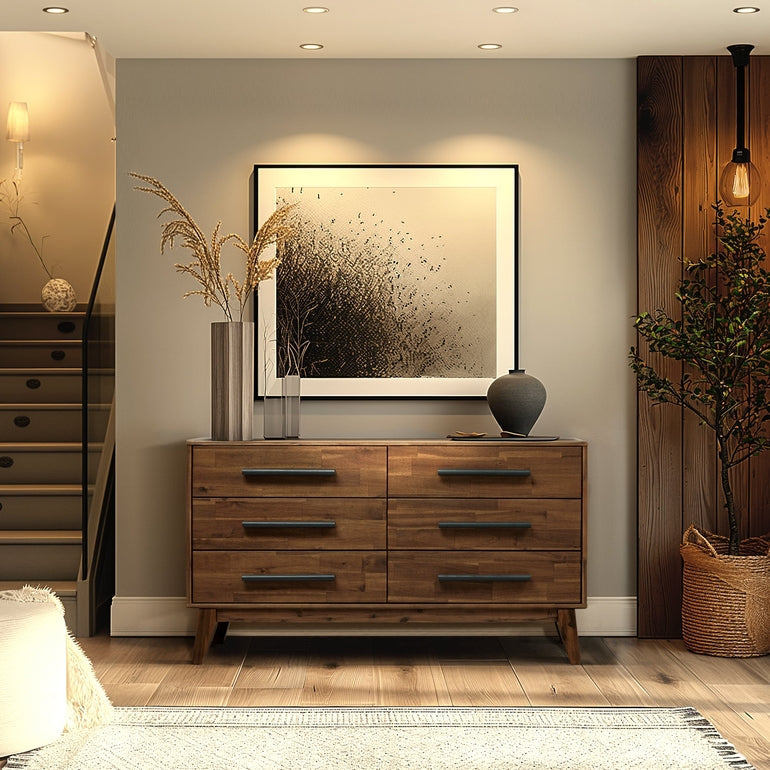 Acacia Legacy Solid Wood Dresser in Caramel or Walnut