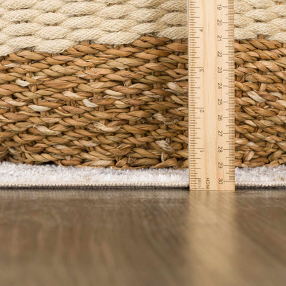 Hiti Cream Flat Pile Washable Rug