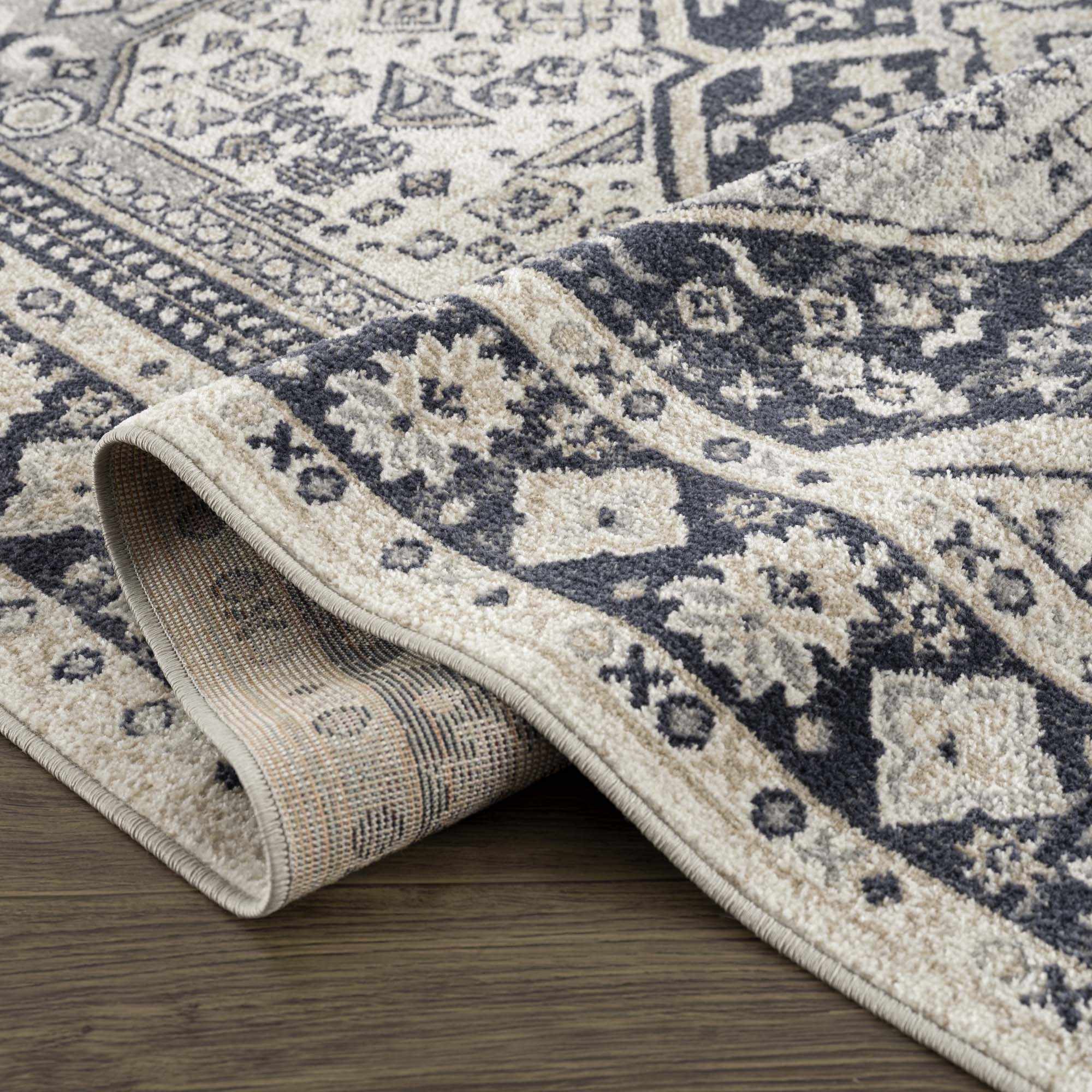 Cabacungan Cream &amp; Gray Washable Area Rug