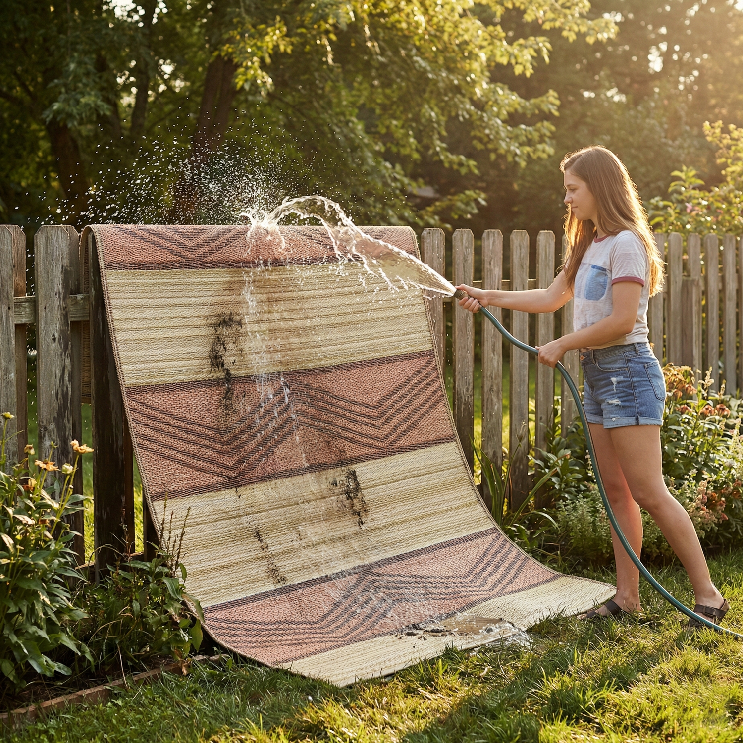 Lagos - Sand &amp; Coral Reversible Boho Outdoor Rug