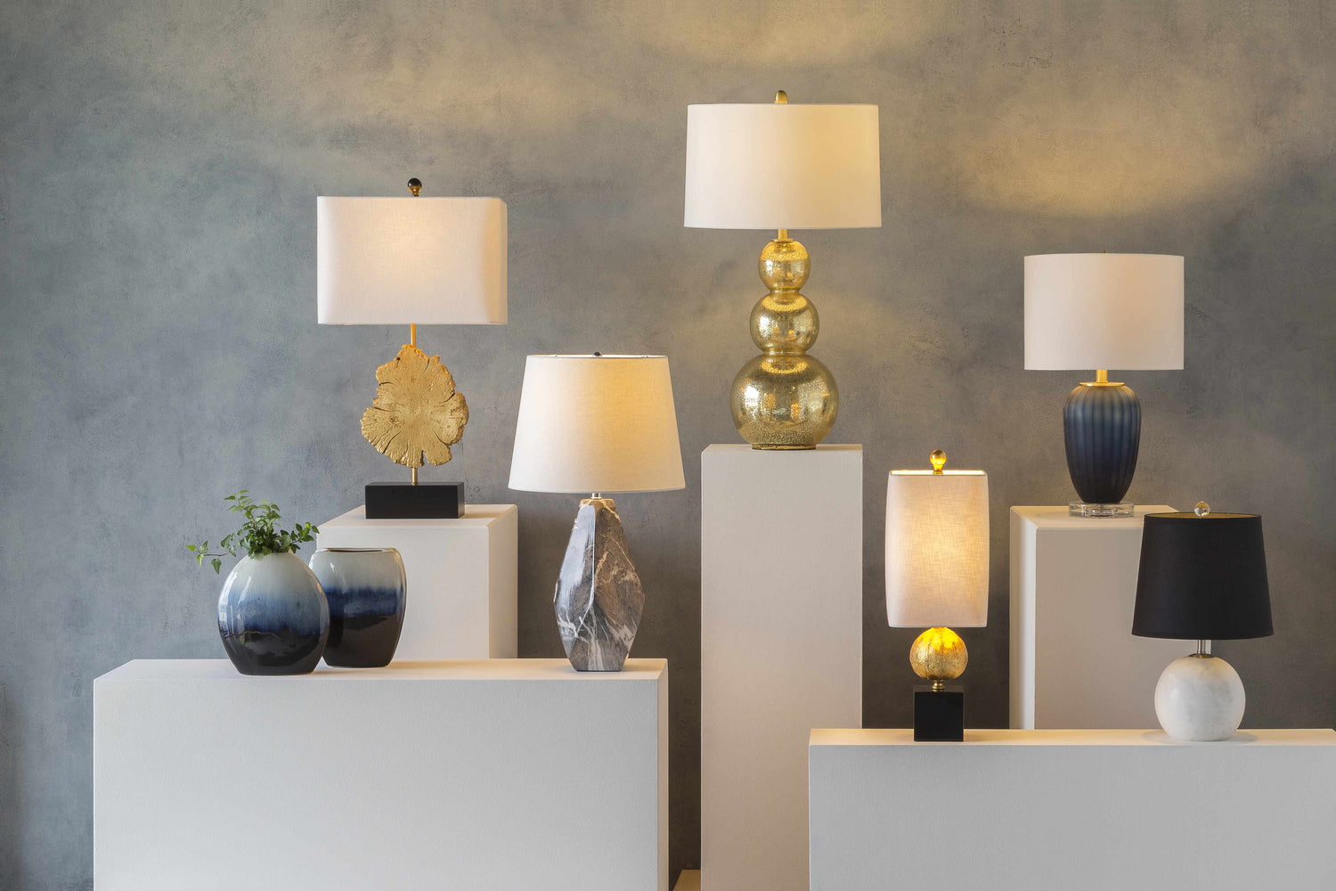 Watsonville Gold &amp; Blac Resin Table Lamp