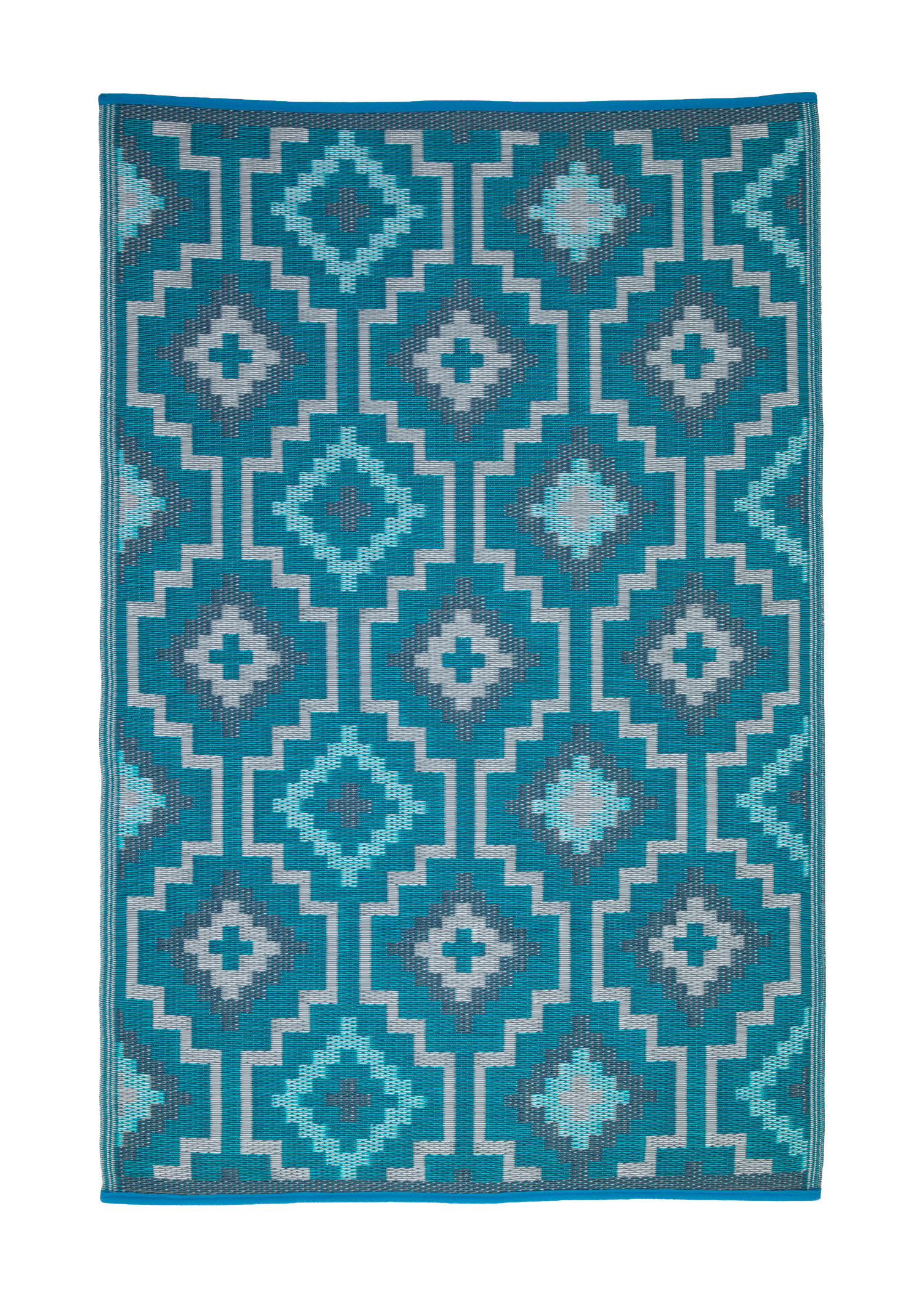 Lhasa - Teal Outdoor Rug for Patio FINAL SALE