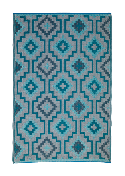 Lhasa - Teal Outdoor Rug for Patio FINAL SALE