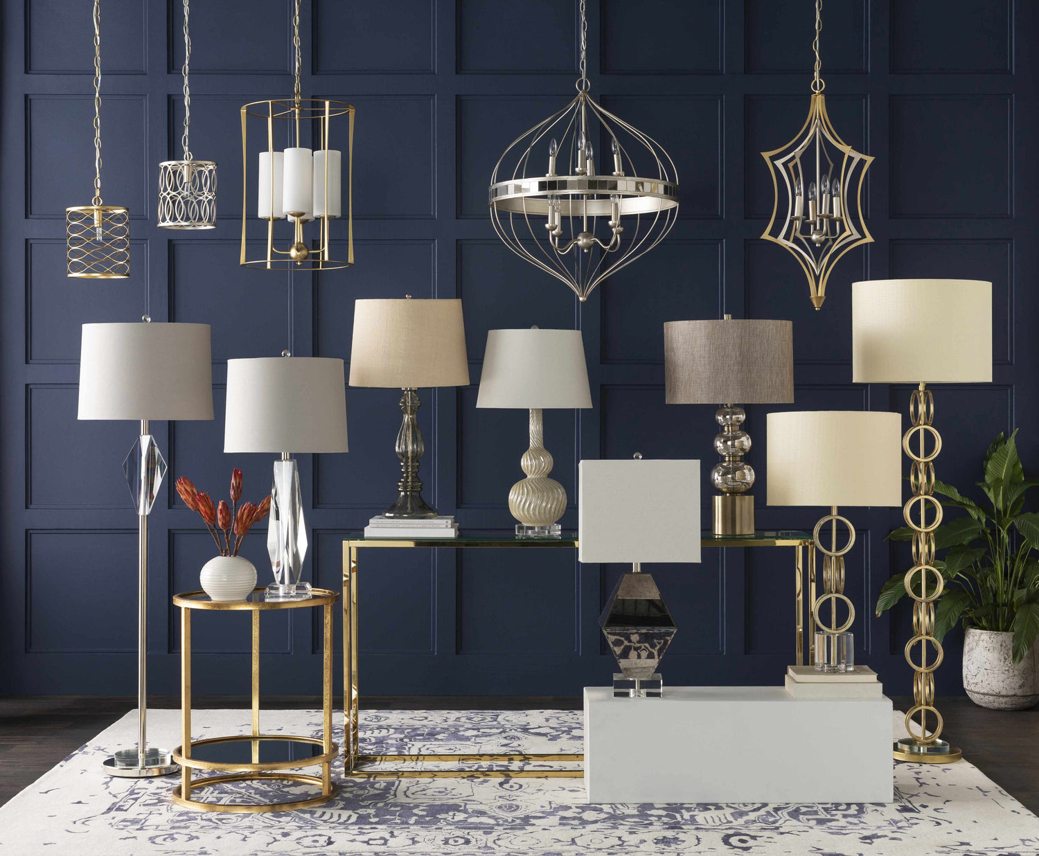 Zell Gold/Crystal Table Lamp