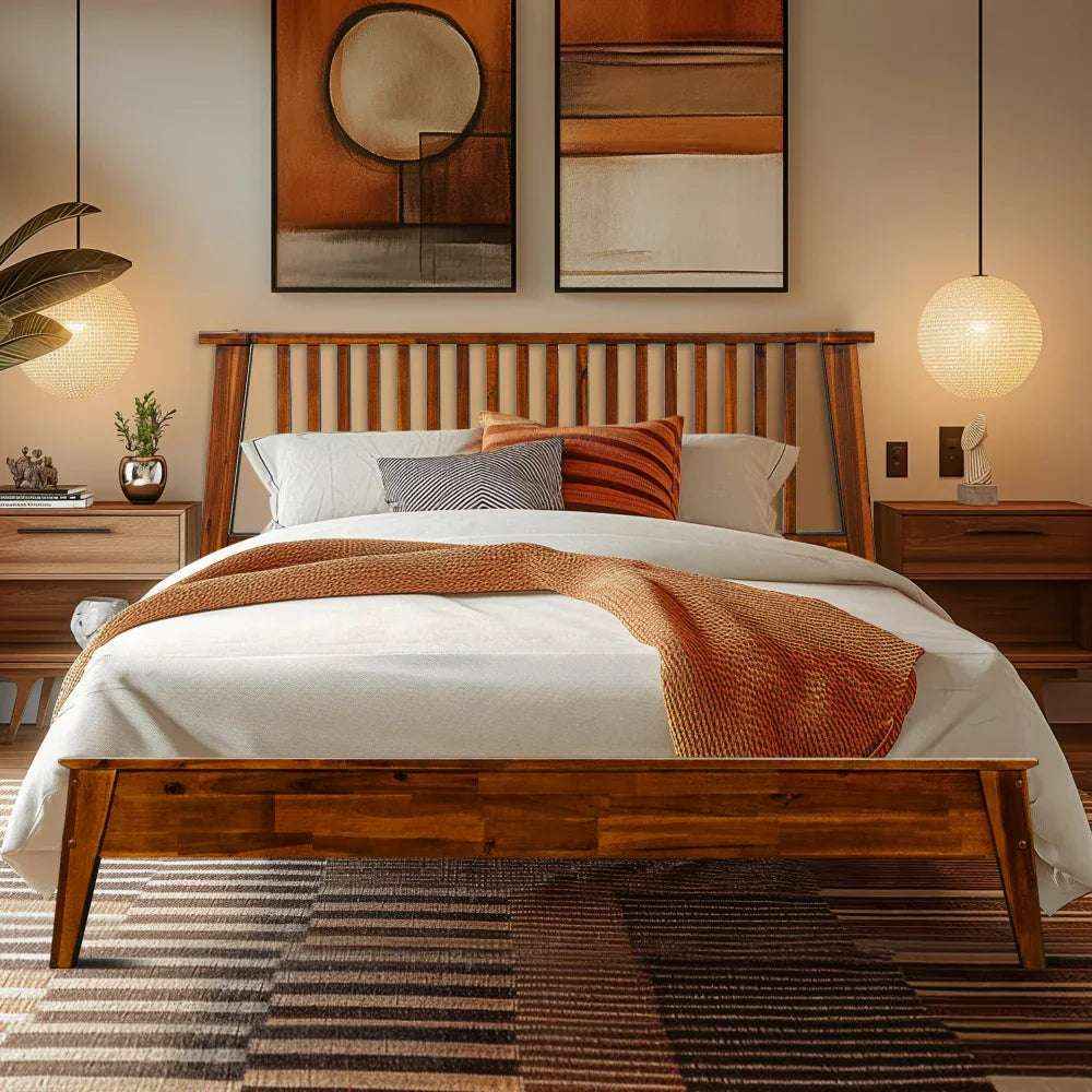 Kaylin Solid Acacia Wood Bed Frame