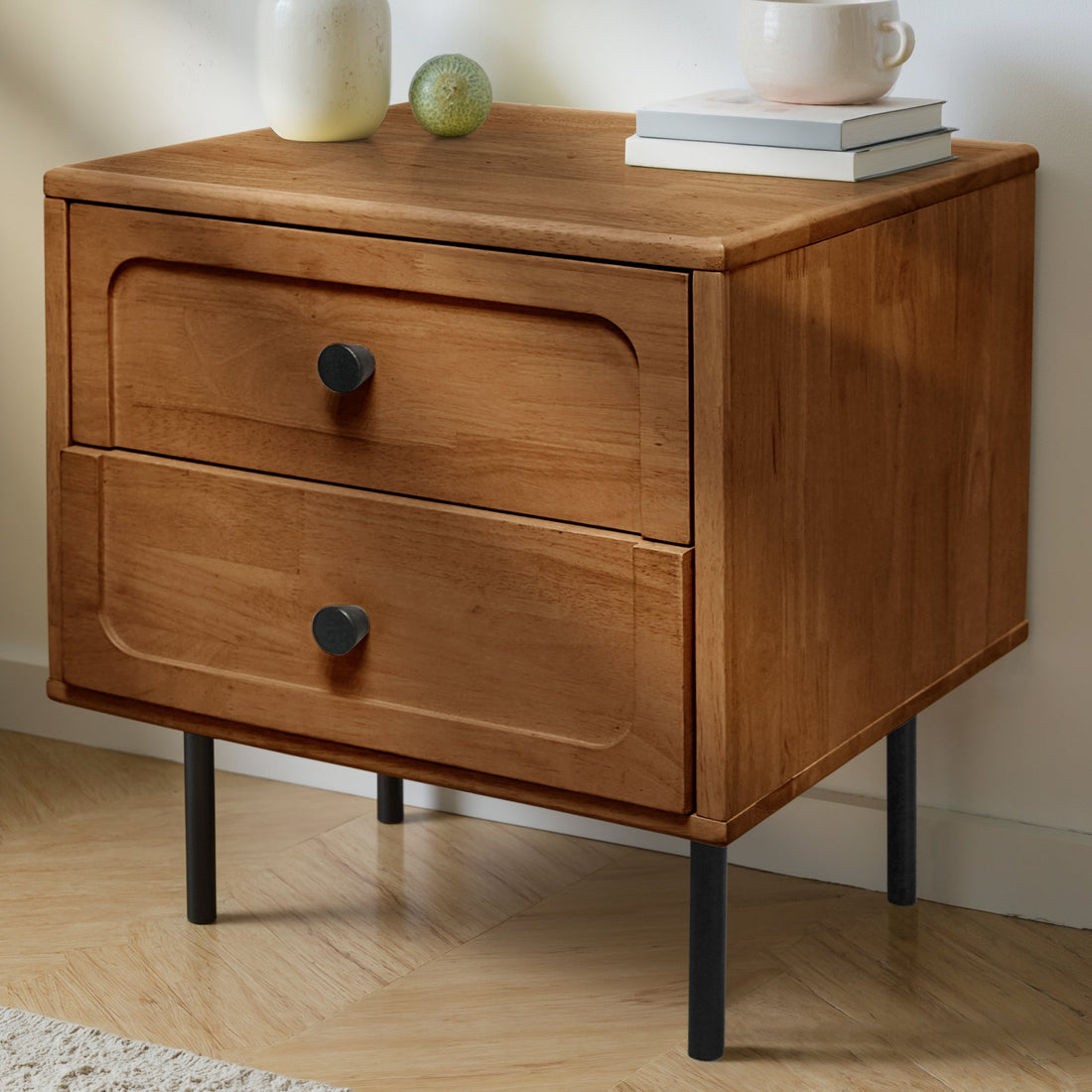 Savana Solid Wood 2-Drawer Nightstand