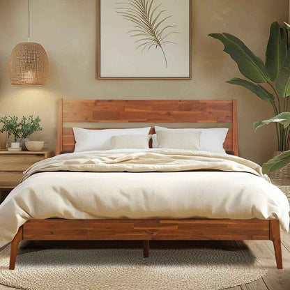 Acacia Callisto Solid Wood Bedframe in Black Ristretto or Walnut Finish