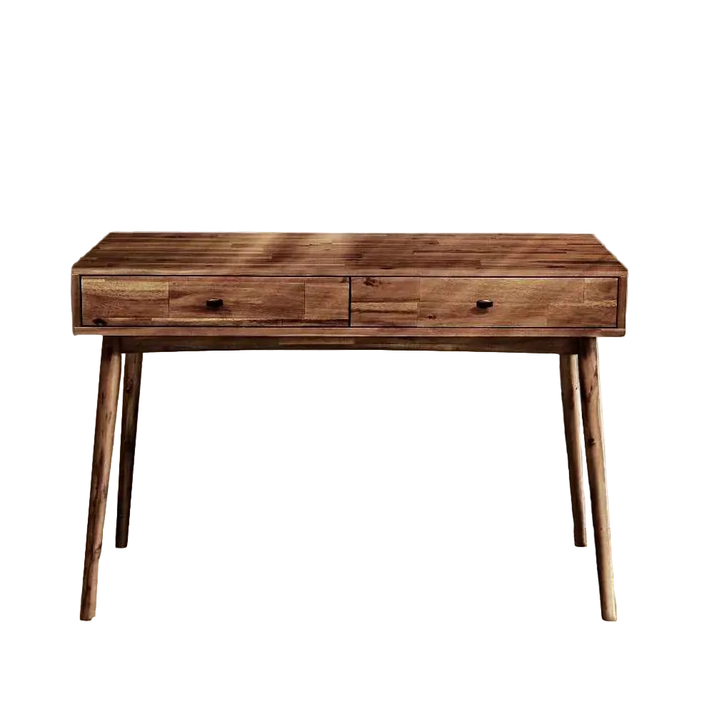 Acacia Lagom 48" Solid Wood Work Desk with Drawers In Multiple Finishes