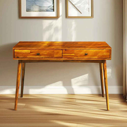 Acacia Lagom 48" Solid Wood Work Desk with Drawers In Multiple Finishes