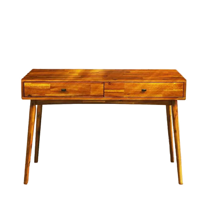Acacia Lagom 48" Solid Wood Work Desk with Drawers In Multiple Finishes