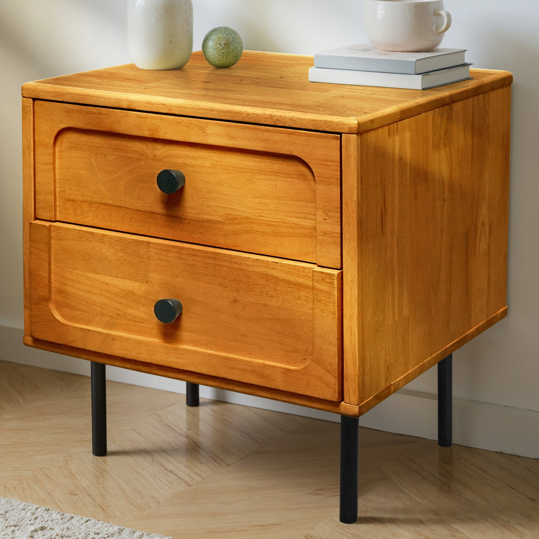 Savana Solid Wood 2-Drawer Nightstand
