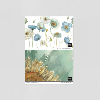 Meadow Whispers (White) Wallpaper
