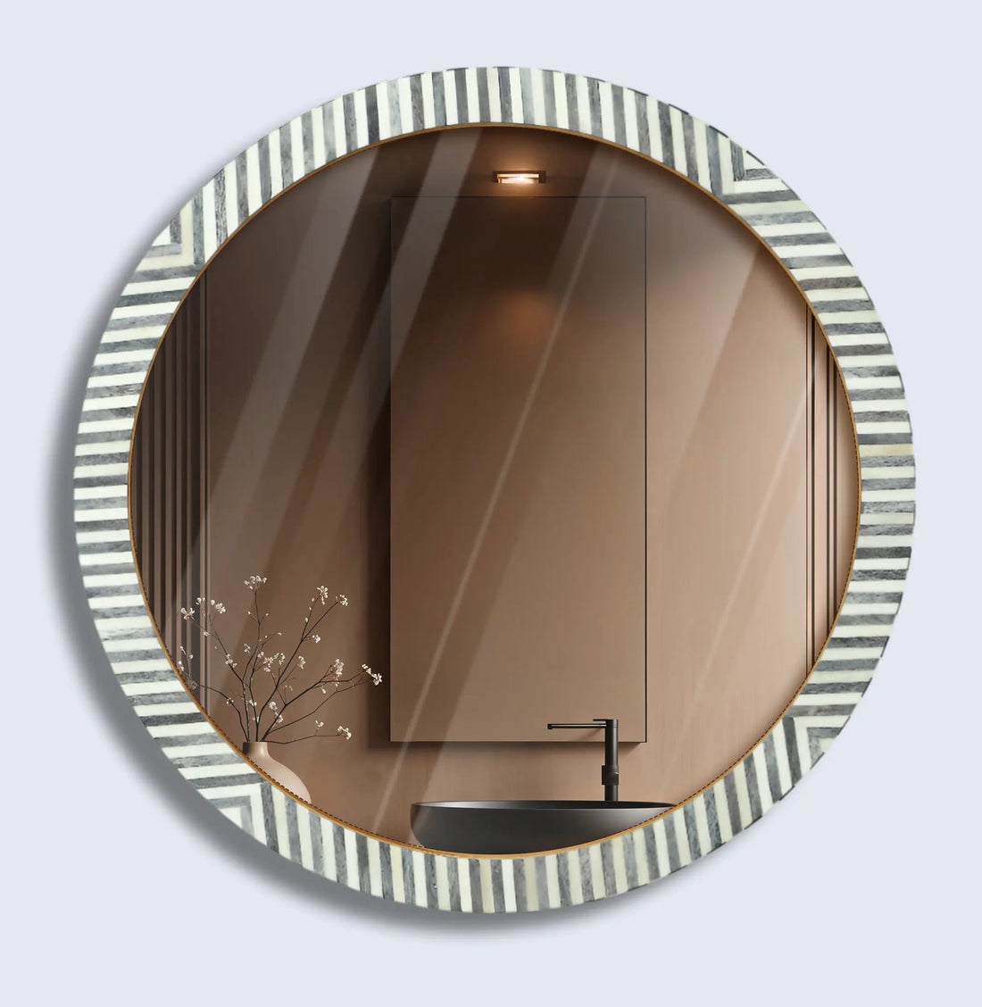 Handmade Bone Inlay Wall Mirror