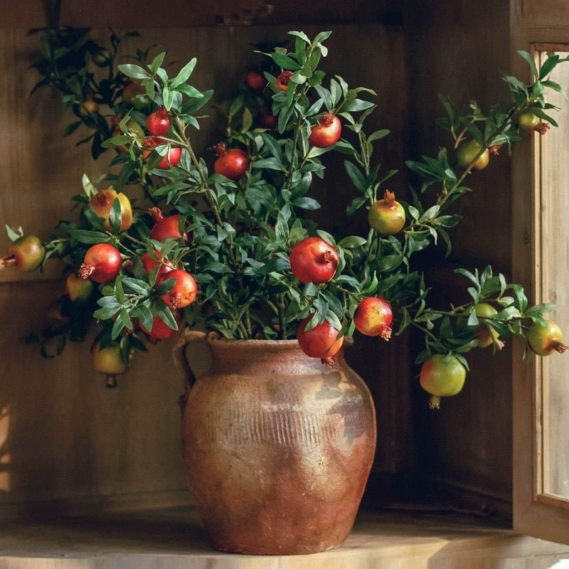 Big Fruit Faux Pomegranate Stem - 32