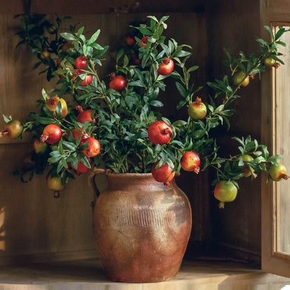 Big Fruit Faux Pomegranate Stem - 32