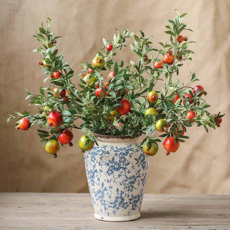 Big Fruit Faux Pomegranate Stem - 32
