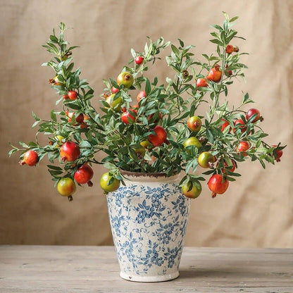Big Fruit Faux Pomegranate Stem - 32