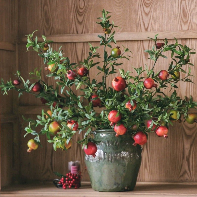 Big Fruit Faux Pomegranate Stem - 32