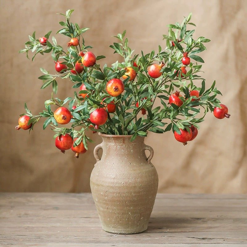 Big Fruit Faux Pomegranate Stem - 32