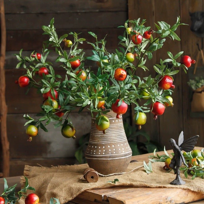 Big Fruit Faux Pomegranate Stem - 32