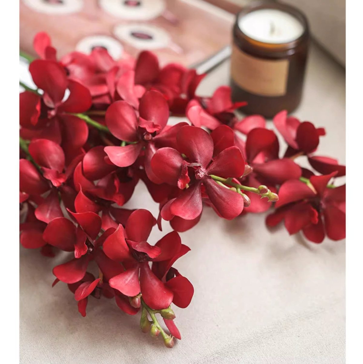 Single Red Orchid Stem - 24"
