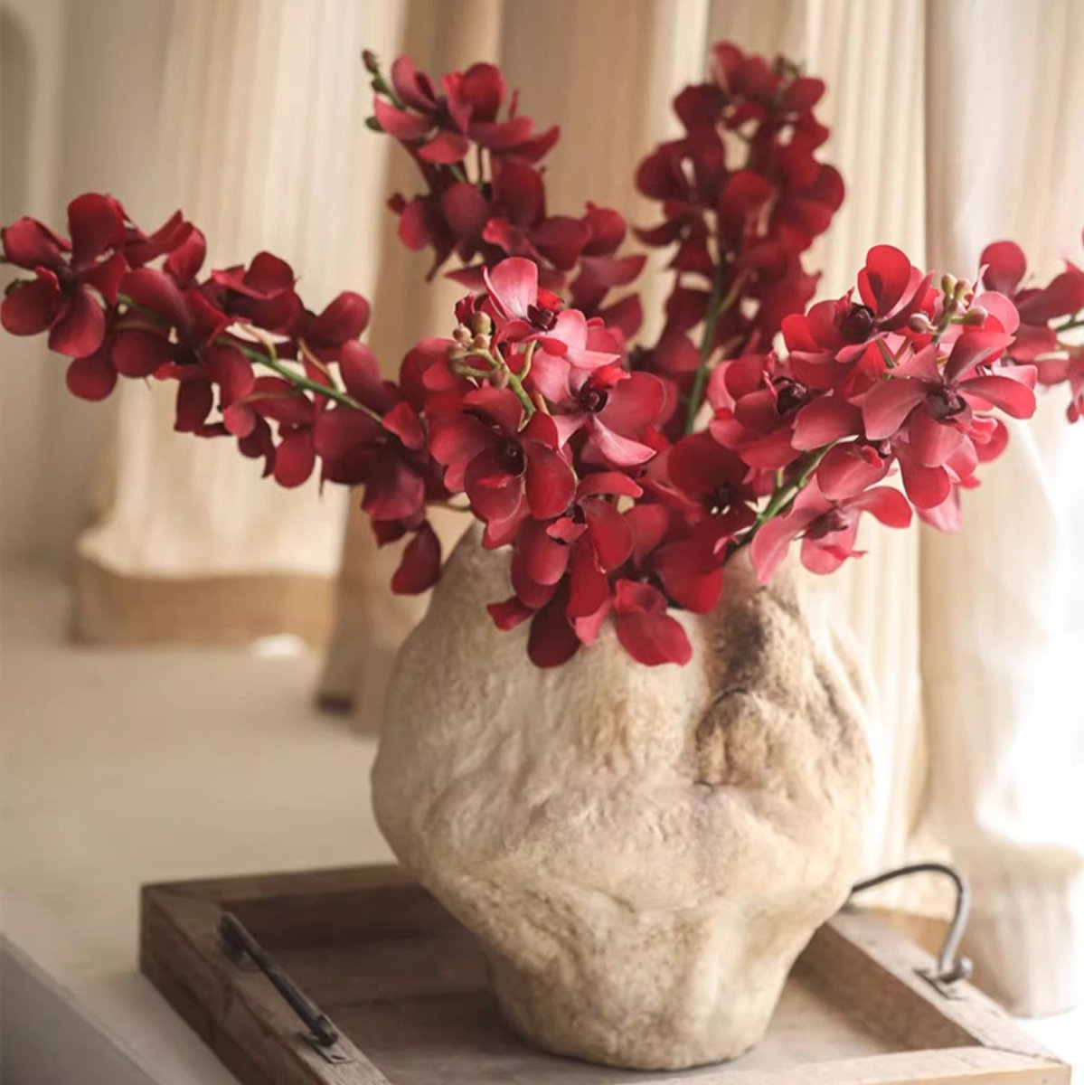 Single Red Orchid Stem - 24"