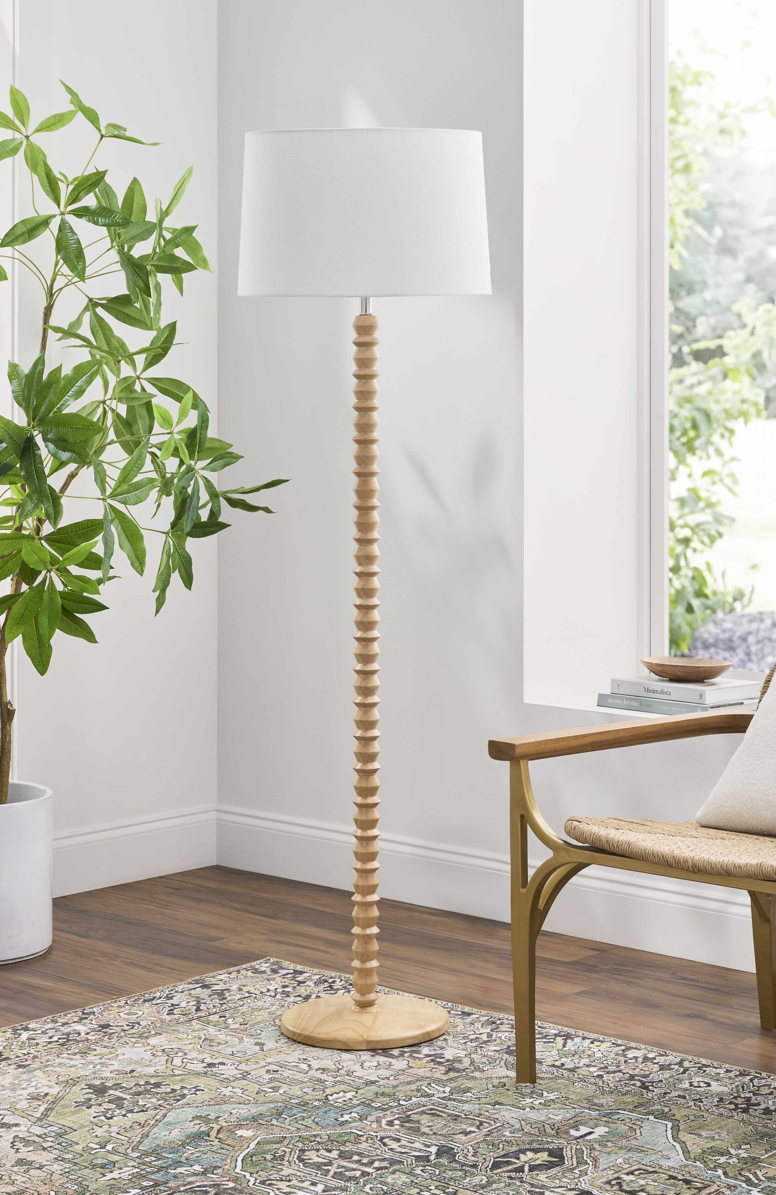 Motozintla Cream Wood Floor Lamp