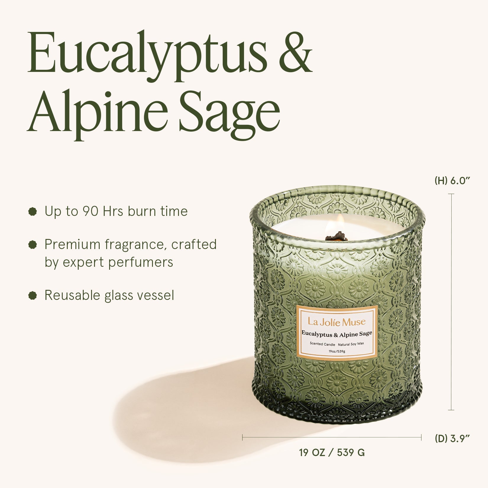 Maelyn - Eucalyptus &amp; Alpine Sage 12oz Candle