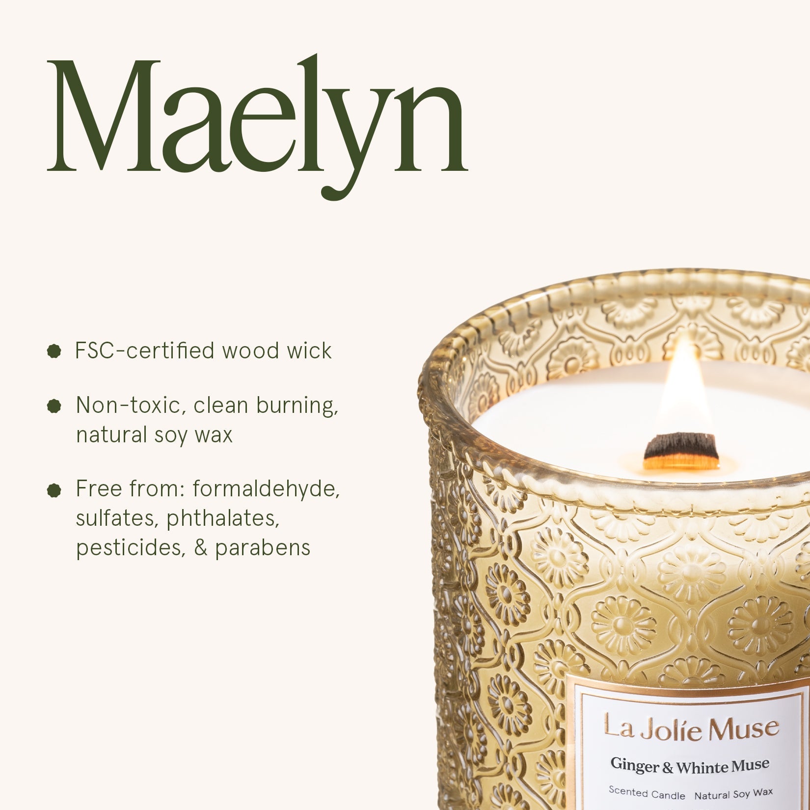 Maelyn - Ginger &amp; White Musk 19oz Candle