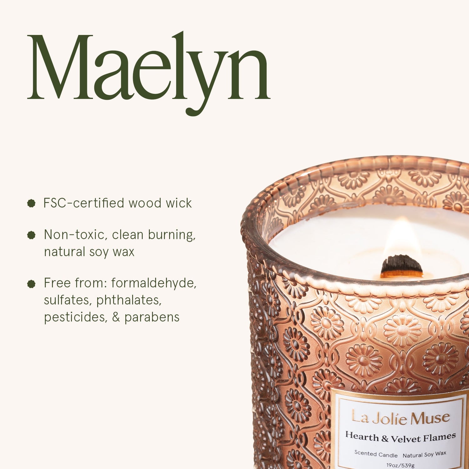 Maelyn Hearth &amp; Velvet Flames 19oz Candle
