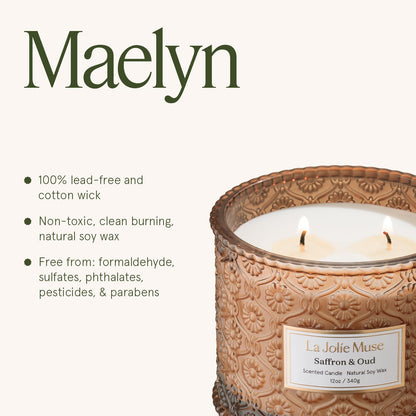Maelyn - Saffron &amp; Oud 12oz Candle