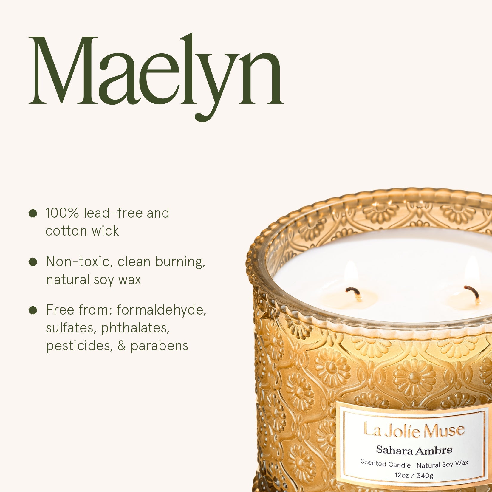 Maelyn - Sahara Ambre 12oz Candle