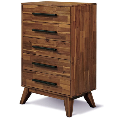 Acacia Linea Solid Wood Dresser in Caramel or Walnut