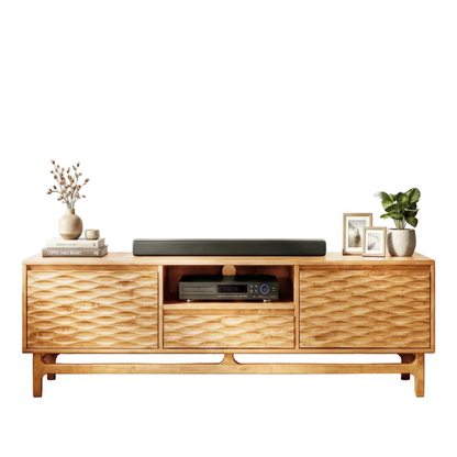 Acacia Elara Solid Wood TV Stand with Storage and Cable Management - 3 Finishes