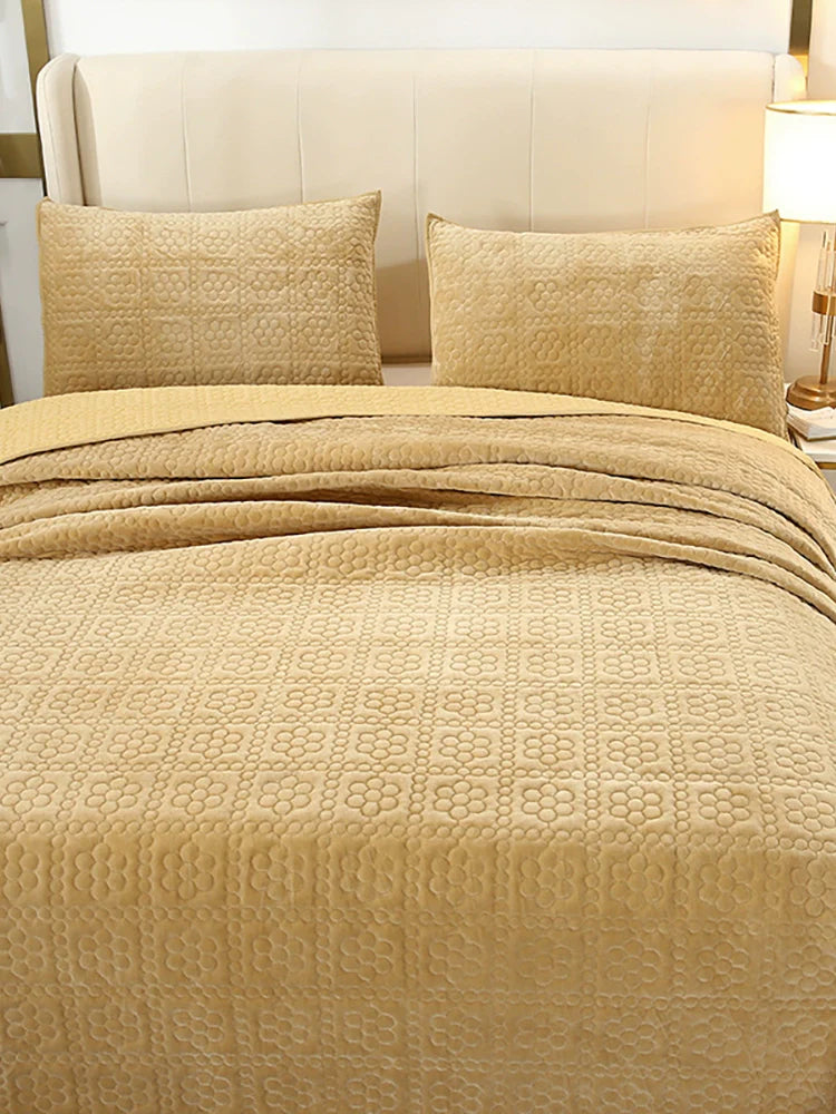 Quilted Plush European Velvet Bed Sets