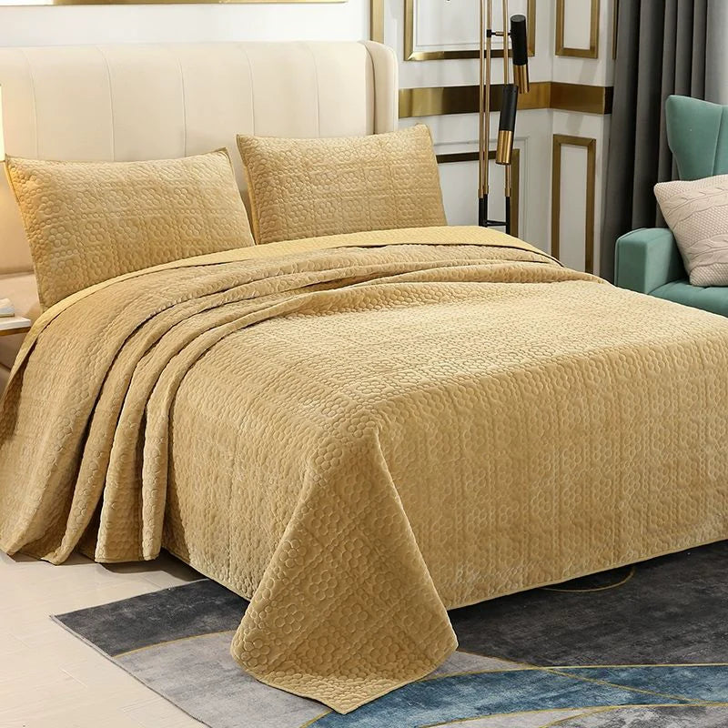 Quilted Plush European Velvet Bed Sets