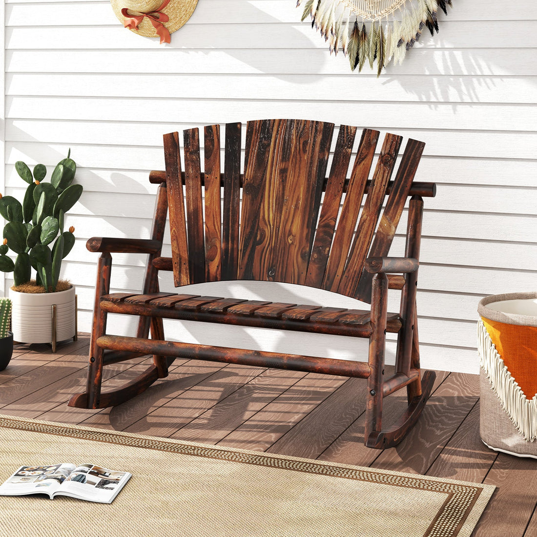 Outdoor Adirondack Double Rocking Chair