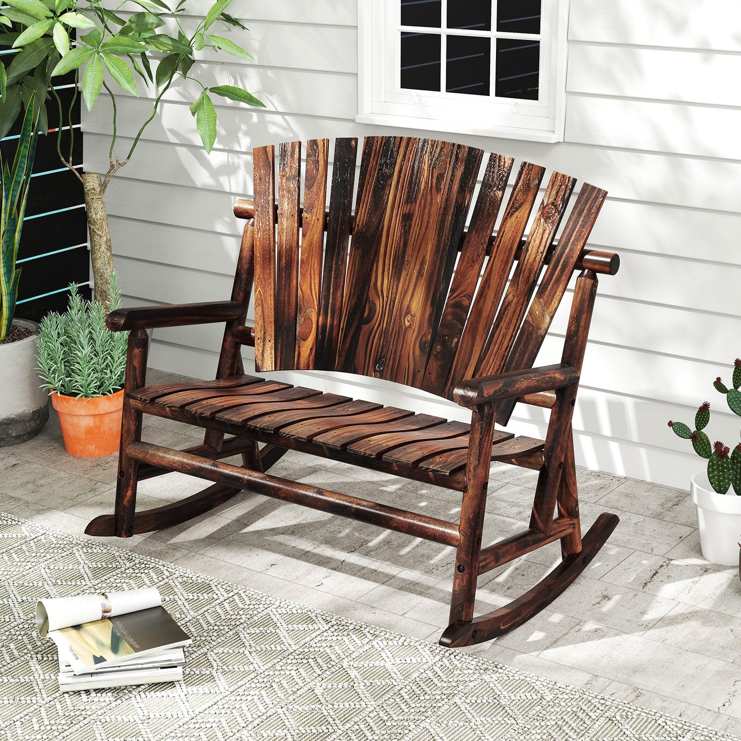 Outdoor Adirondack Double Rocking Chair
