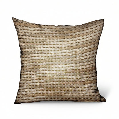 Tawny Edge Brown Stripes Luxury Outdoor/Indoor Throw Pillow