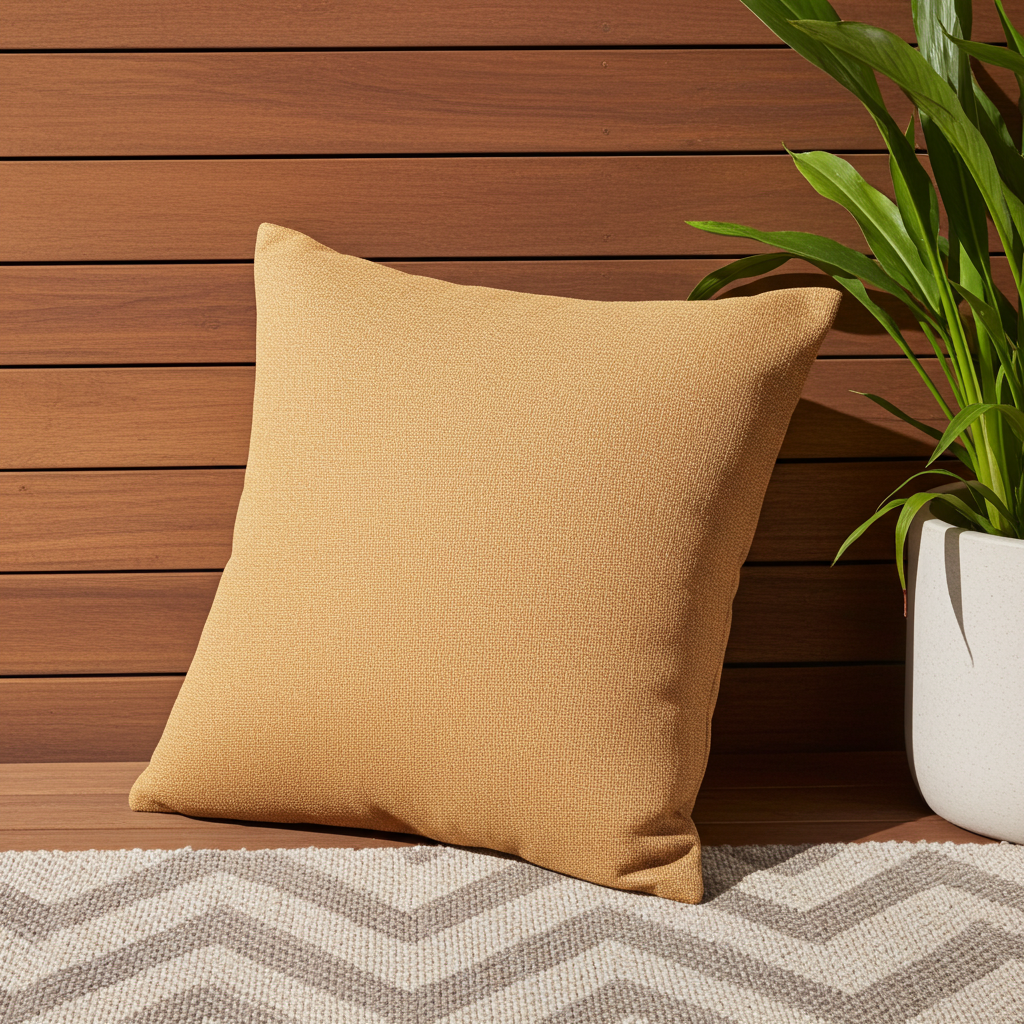 Burnt Sienna Solid Luxury Outdoor/Indoor Throw Pillow