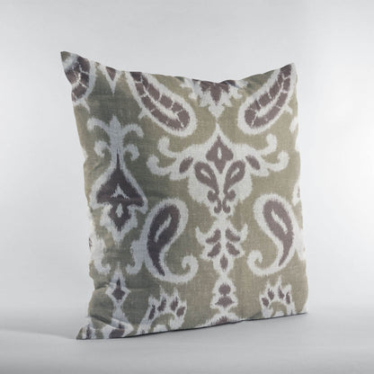 Shoshone Valley Brown Ikat Luxury Outdoor/Indoor Throw Pillow