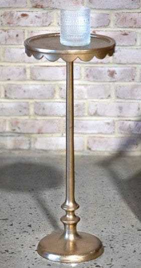 Antique Brass Scallop Edge Side Table