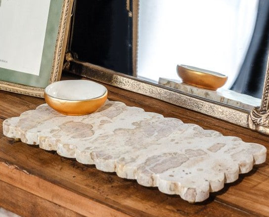12" Leopard Marble Raised Tray