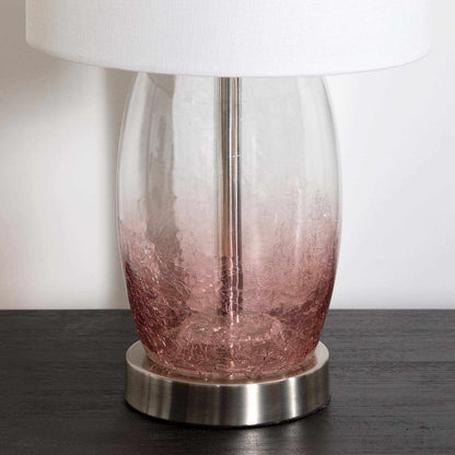 Pertek Pink/White Glass Table Lamp