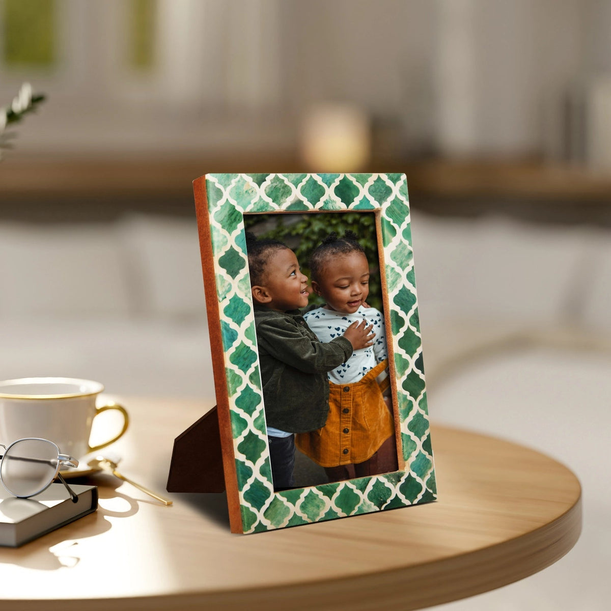 Casablanca Verde Resin Inlay Picture Frames - Set of 2