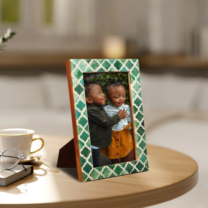 Casablanca Verde Resin Inlay Picture Frames - Set of 2