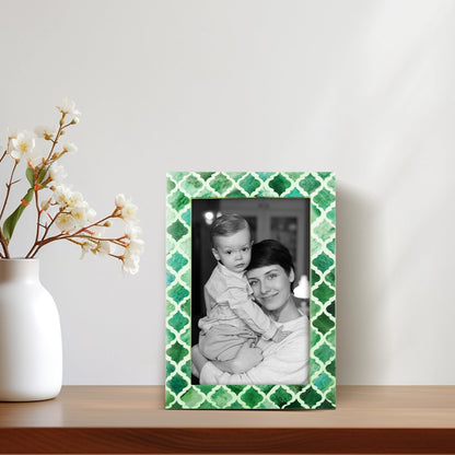 Casablanca Verde Resin Inlay Picture Frames - Set of 2