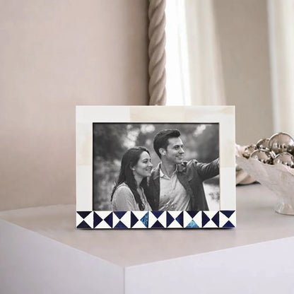 Handmade Indigo Mosaic Bone Inlay Frame