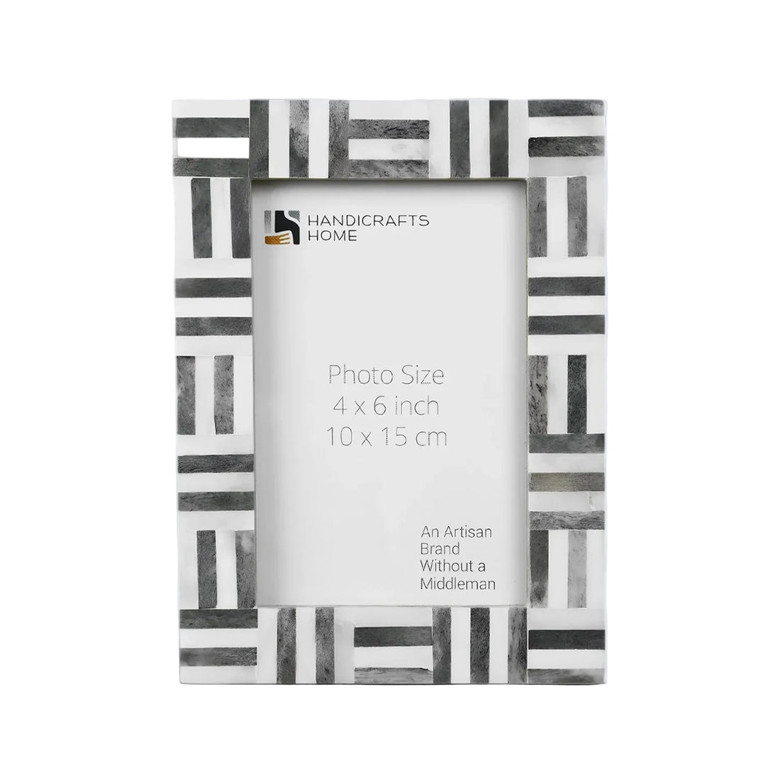 Brick Pattern Bone Inlay Picture Frames - Black/White